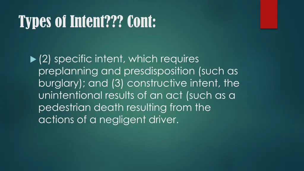 types of intent cont