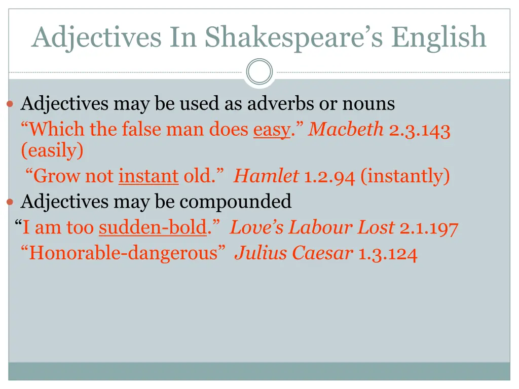 adjectives in shakespeare s english 1