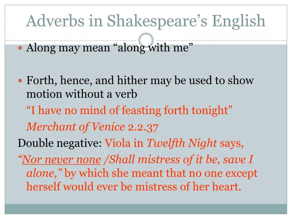 adverbs in shakespeare s english