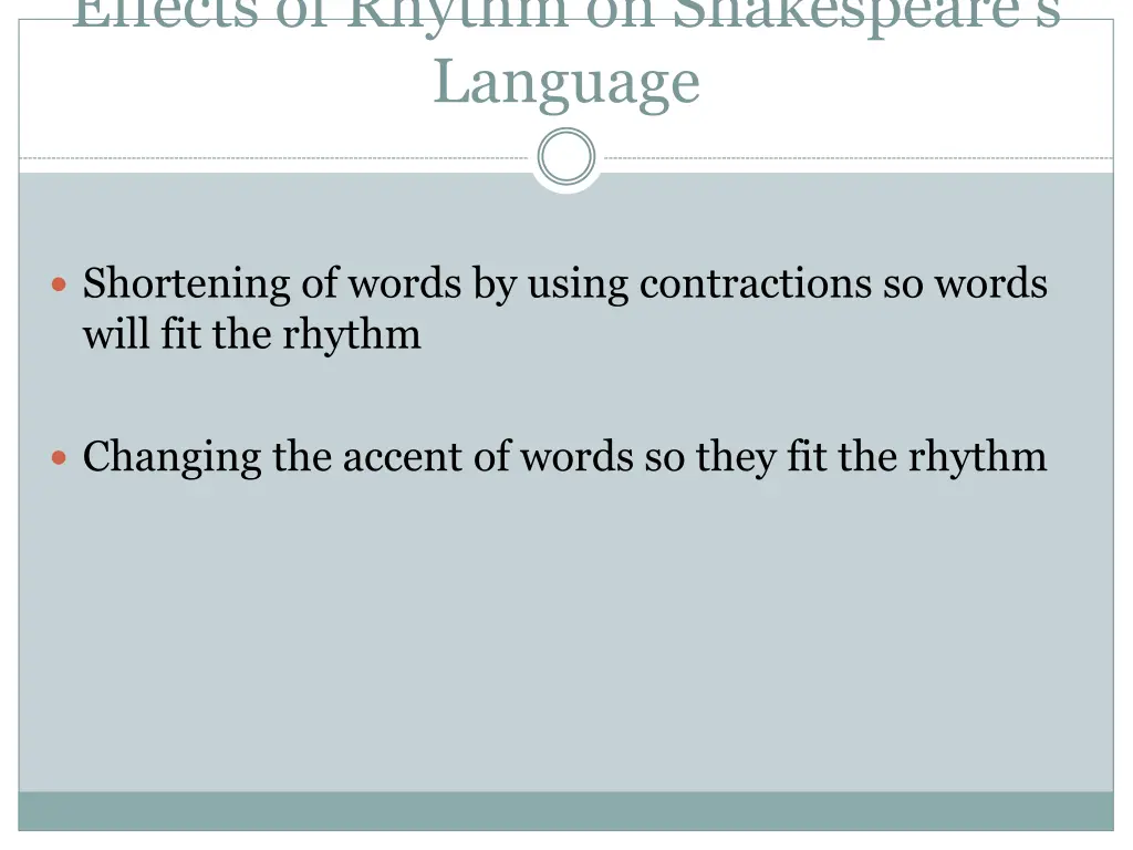 effects of rhythm on shakespeare s language