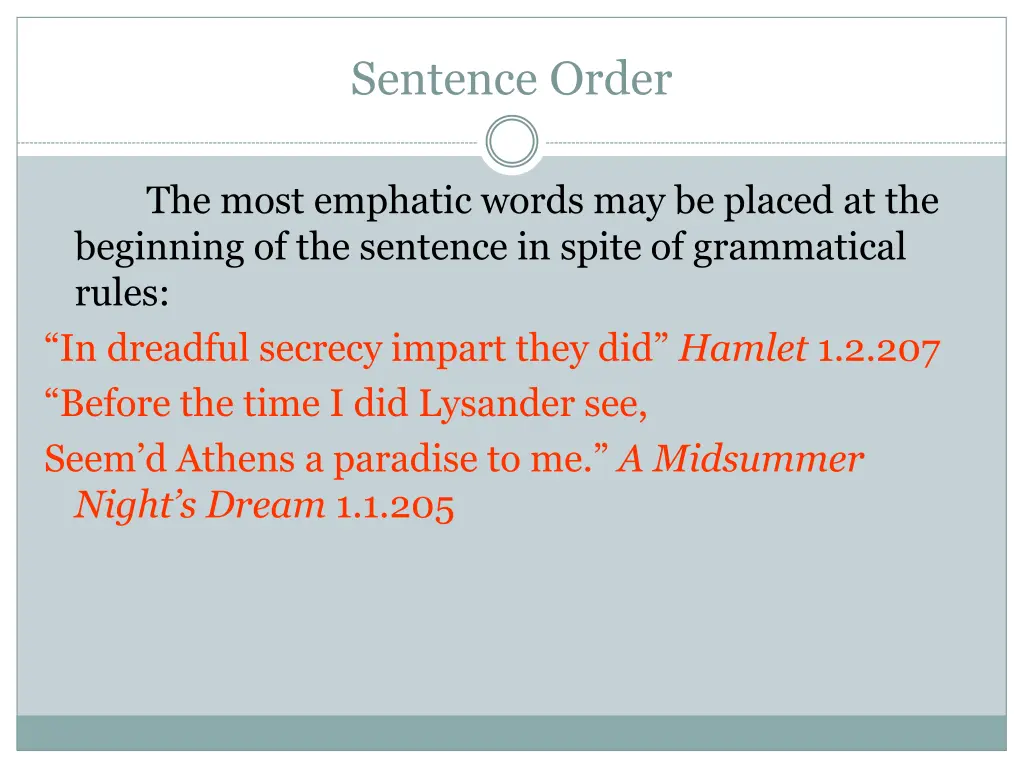 sentence order