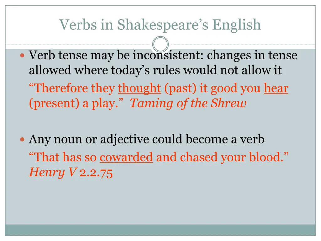 verbs in shakespeare s english 1