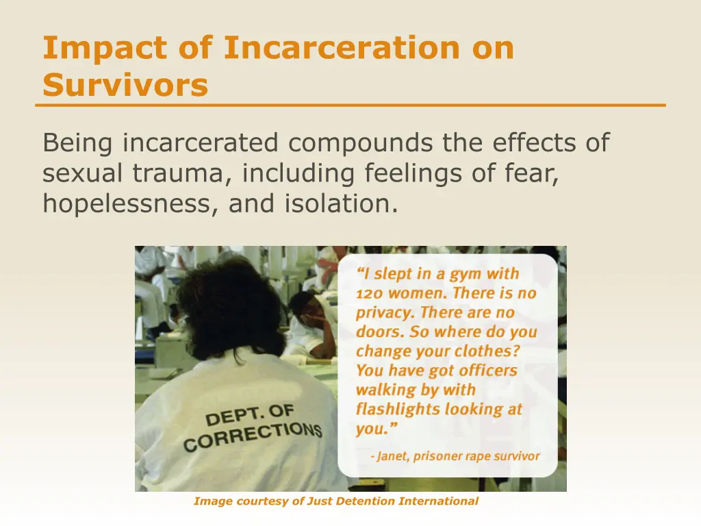 impact of incarceration on survivors