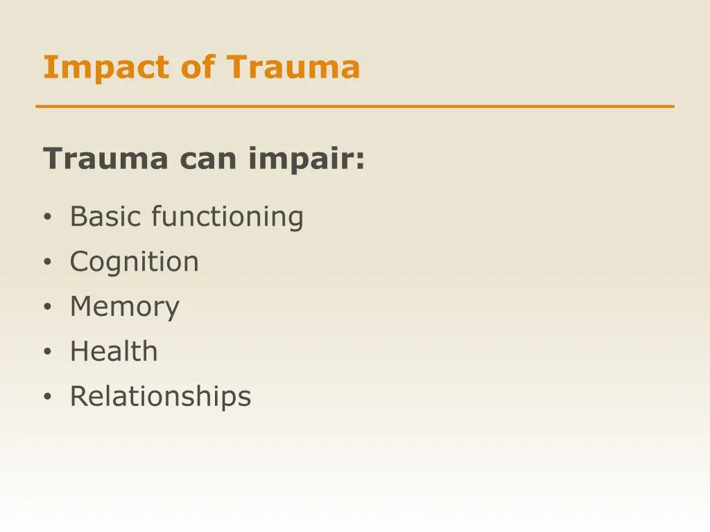 impact of trauma