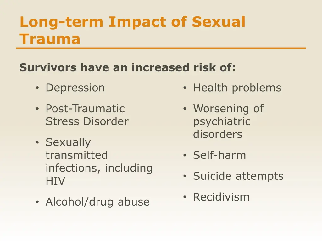 long term impact of sexual trauma