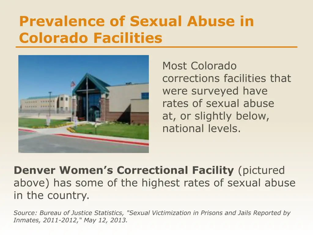 prevalence of sexual abuse in colorado facilities