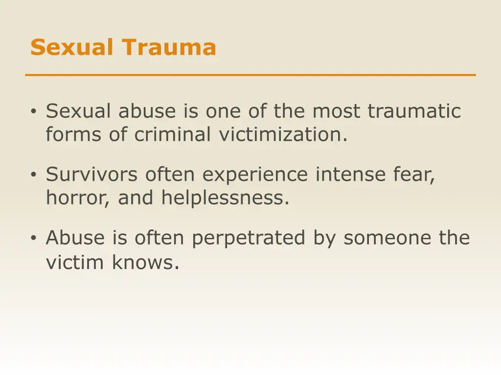 sexual trauma