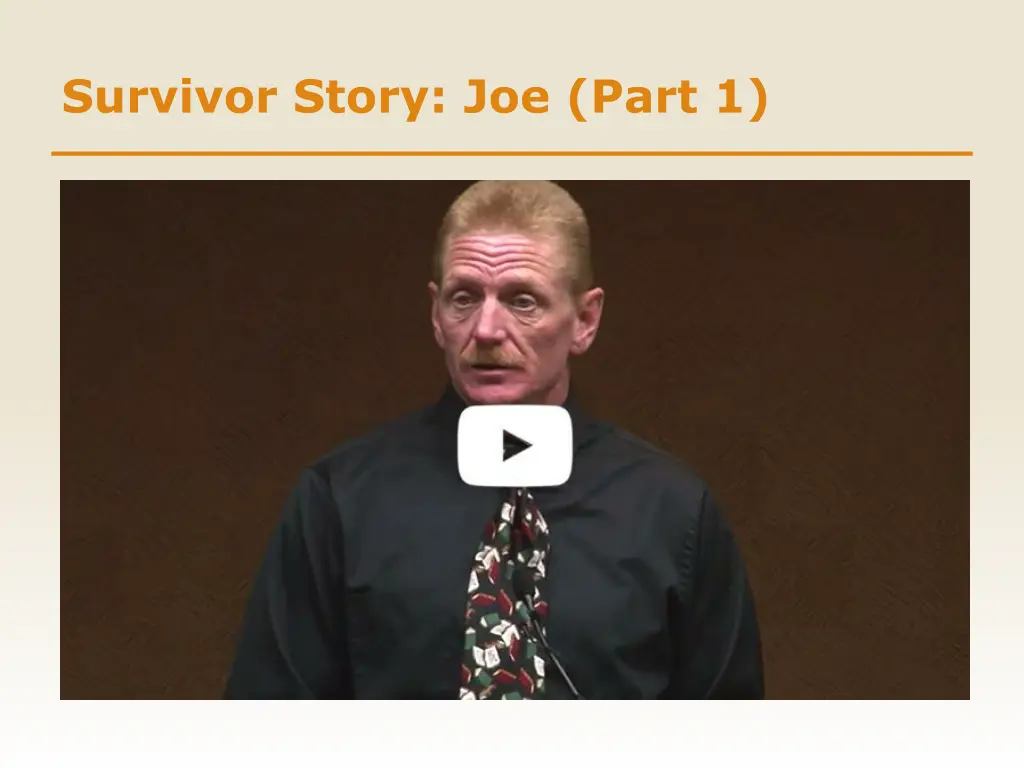 survivor story joe part 1