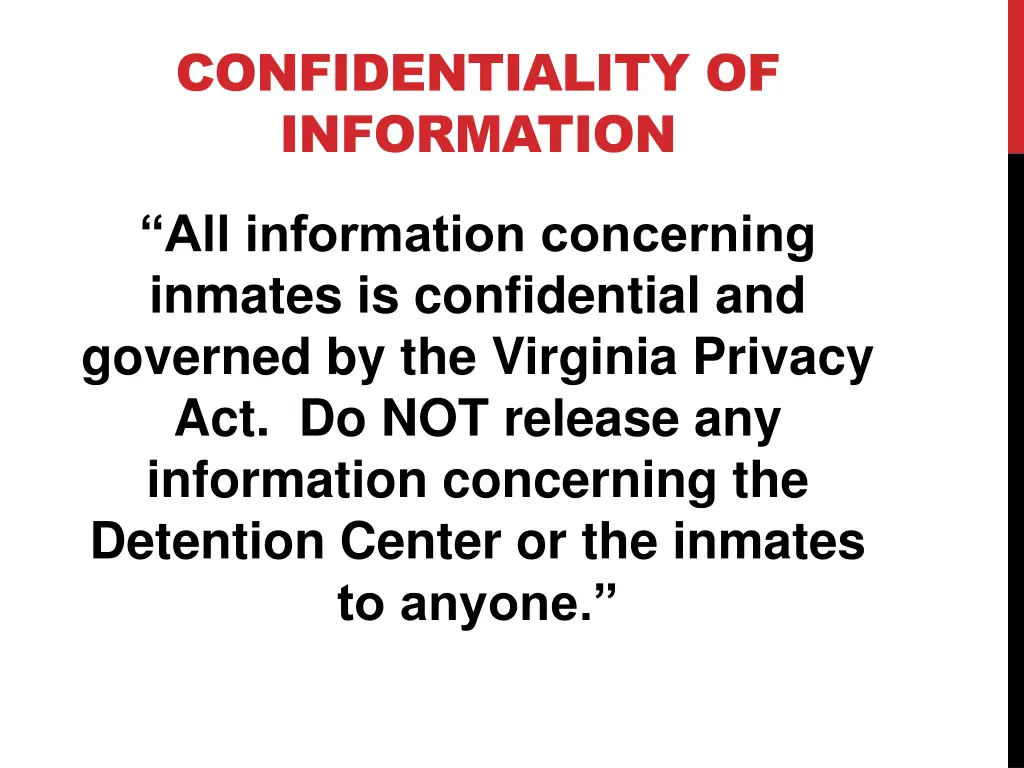 confidentiality of information