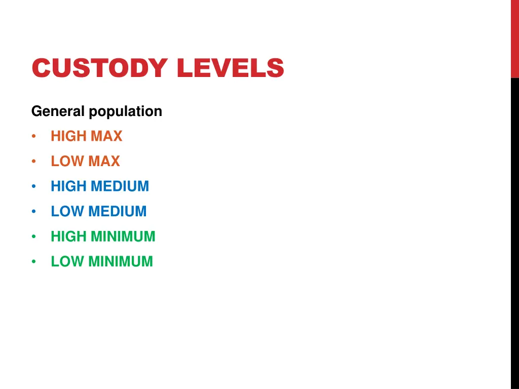 custody levels