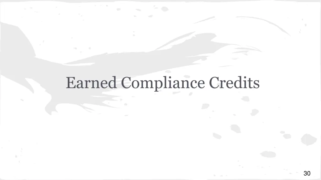 earned compliance credits 1