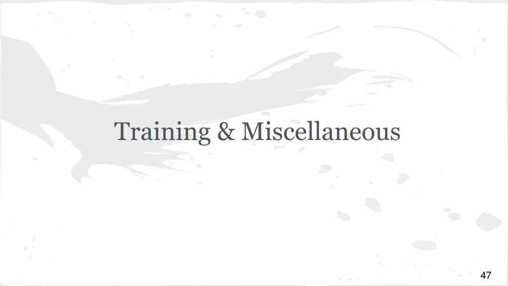 training miscellaneous