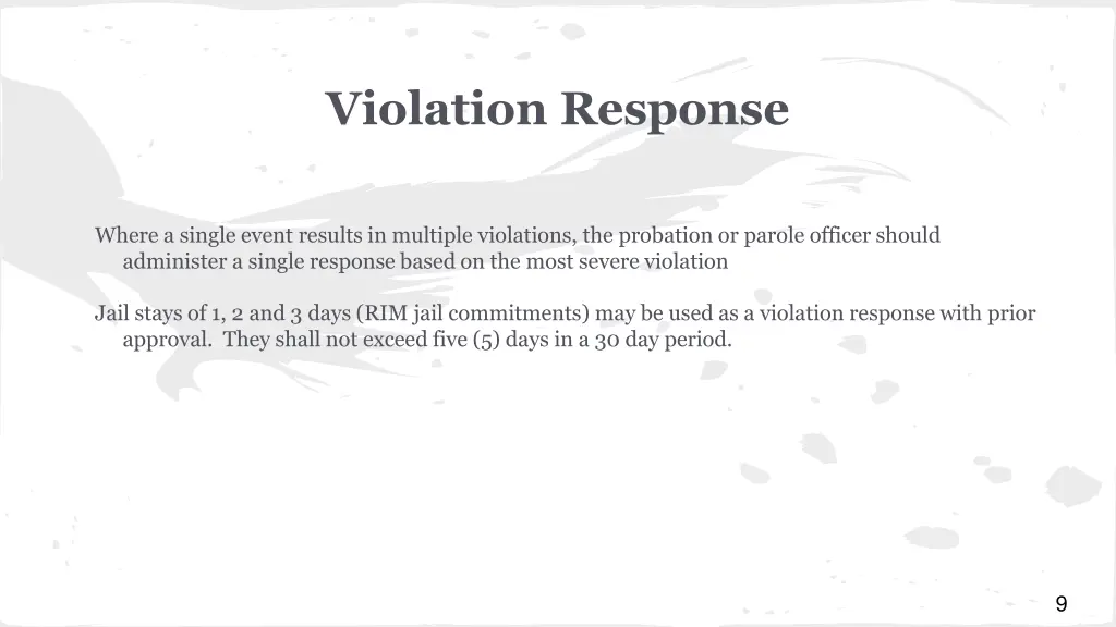 violation response 1