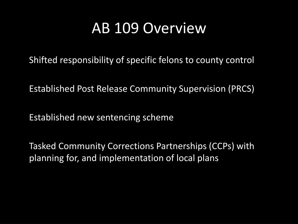 ab 109 overview