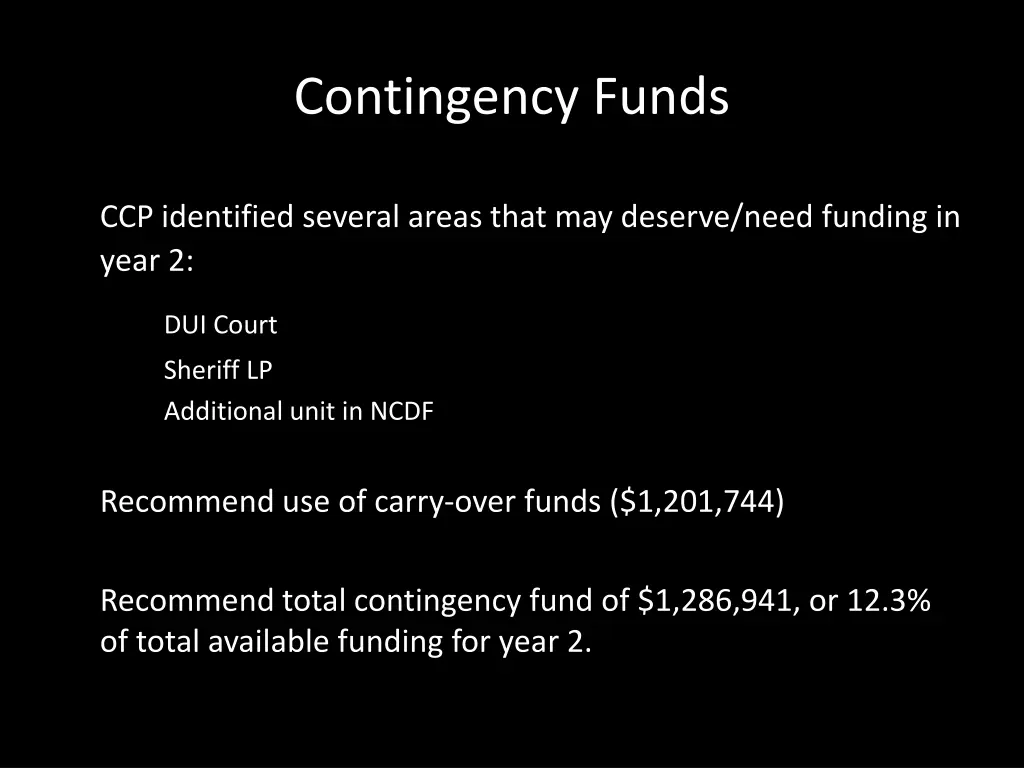 contingency funds