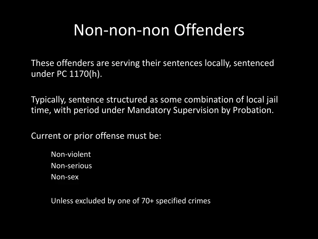 non non non offenders