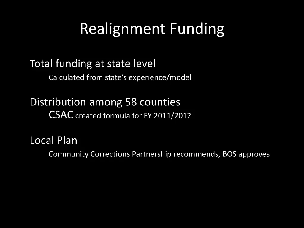 realignment funding