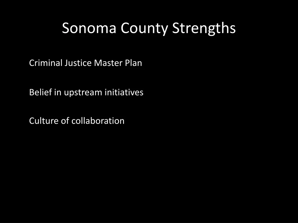 sonoma county strengths