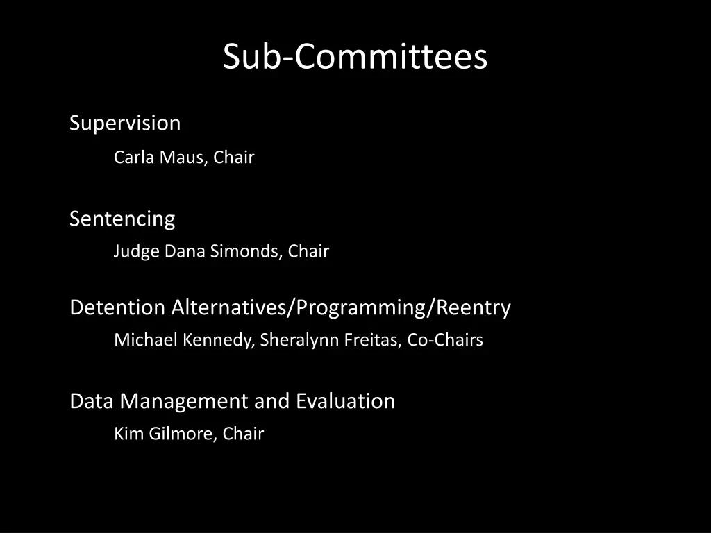 sub committees