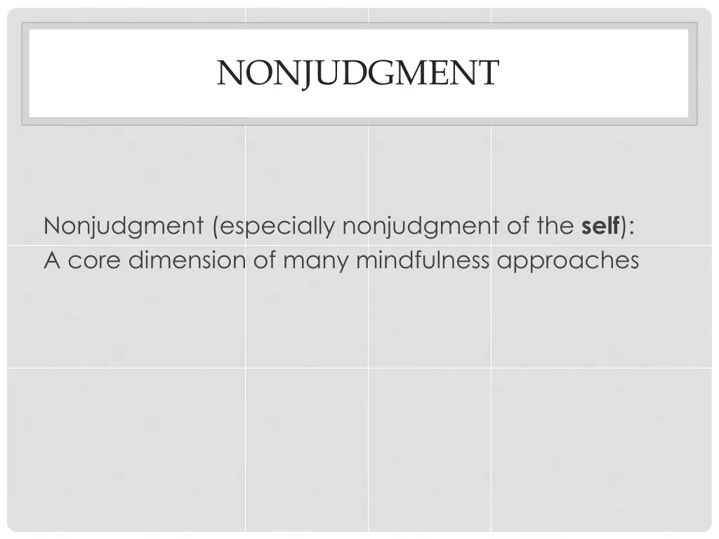 nonjudgment