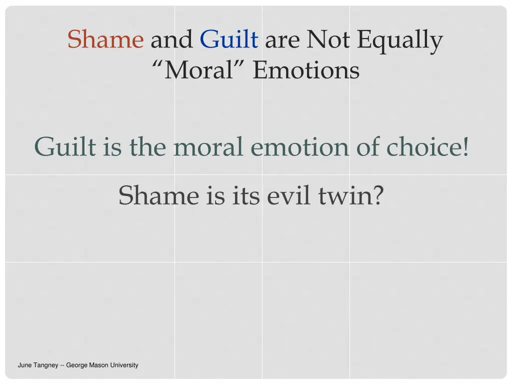 shame and guilt are not equally moral emotions 7