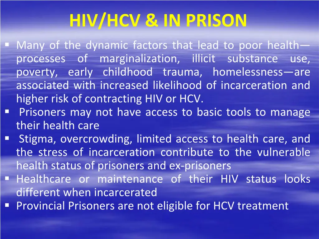 hiv hcv in prison