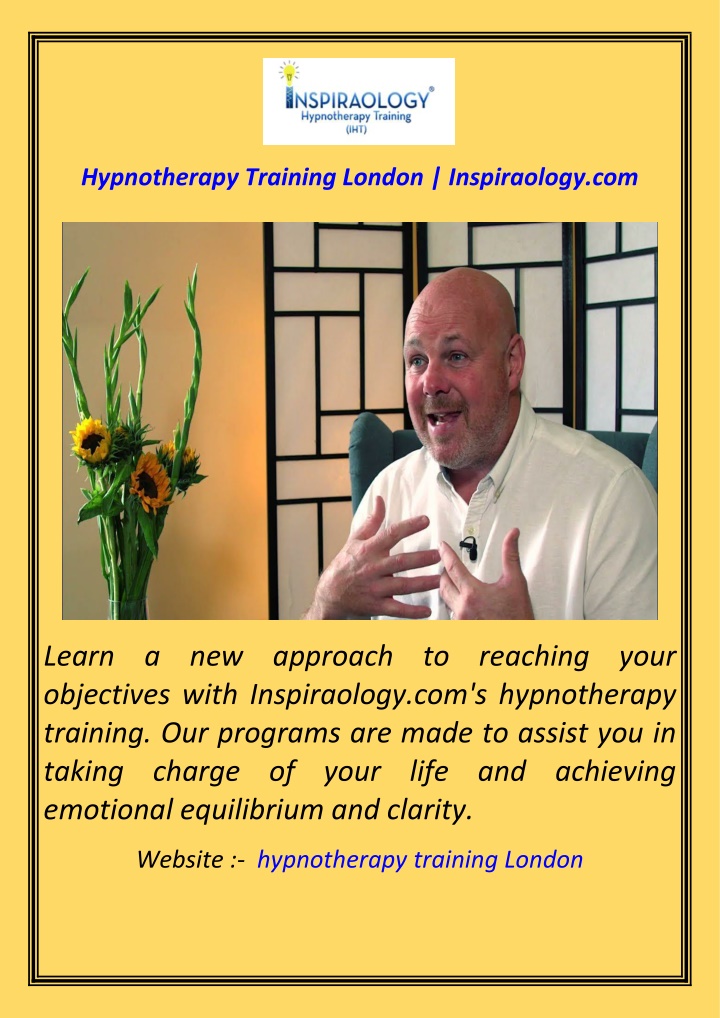 hypnotherapy training london inspiraology com