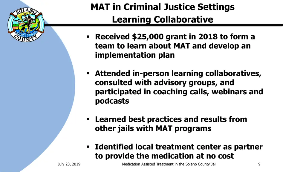 mat in criminal justice settings learning