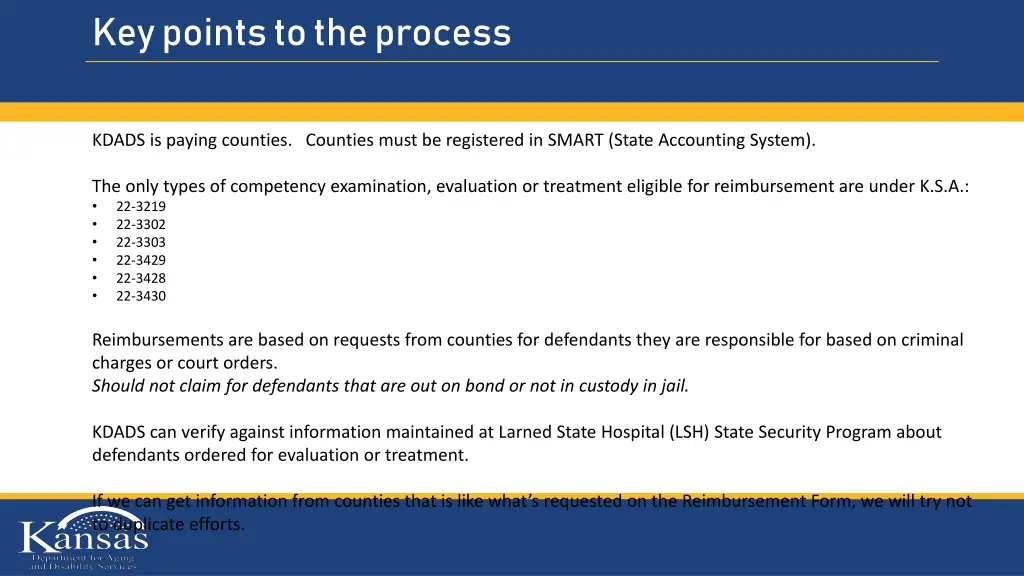 key points to the process