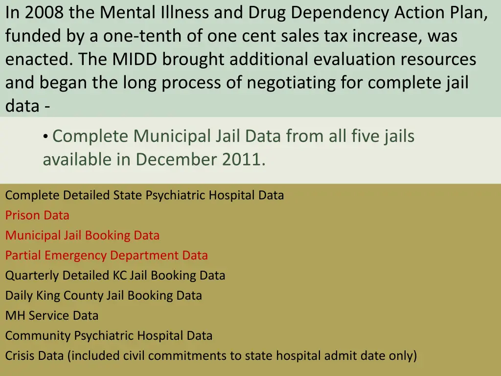 in 2008 the mental illness and drug dependency