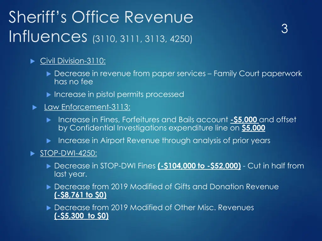 sheriff s office revenue influences 3110 3111