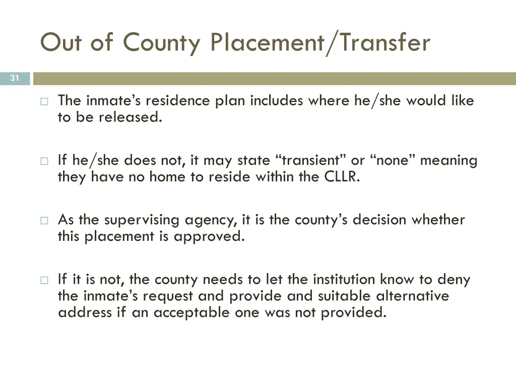 out of county placement transfer