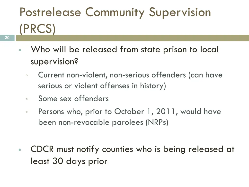 postrelease community supervision prcs