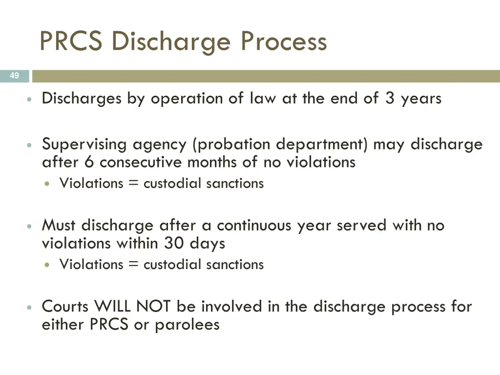 prcs discharge process