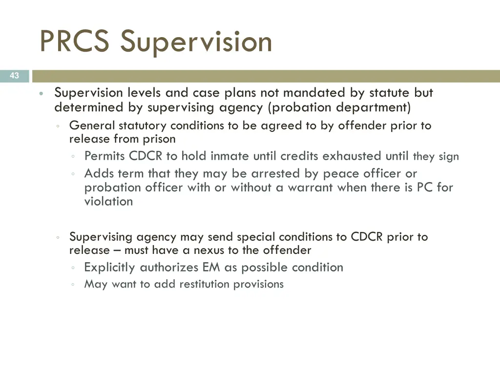 prcs supervision