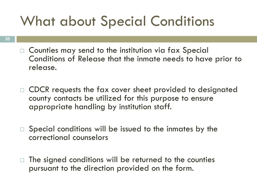 what about special conditions