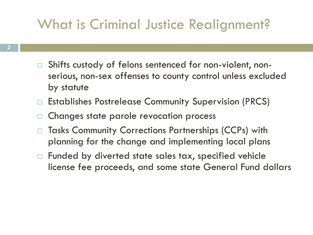 what is criminal justice realignment