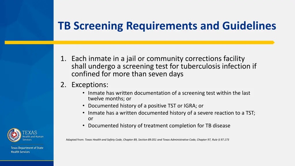 tb screening requirements and guidelines