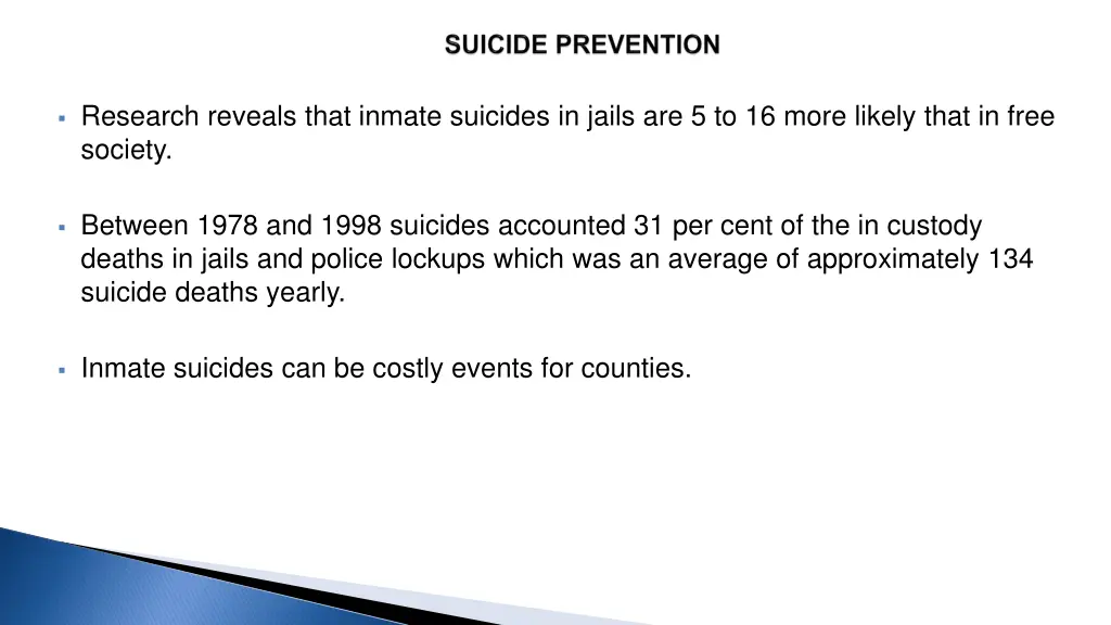 research reveals that inmate suicides in jails