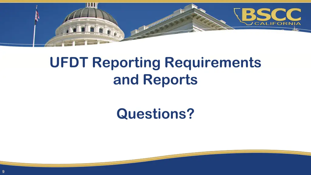 ufdt reporting requirements and reports