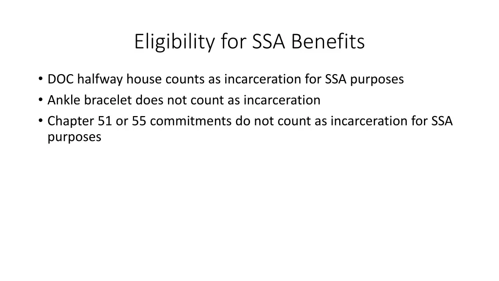 eligibility for ssa benefits