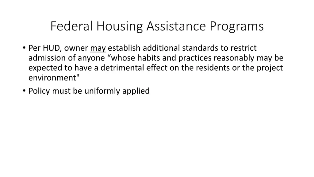 federal housing assistance programs 1