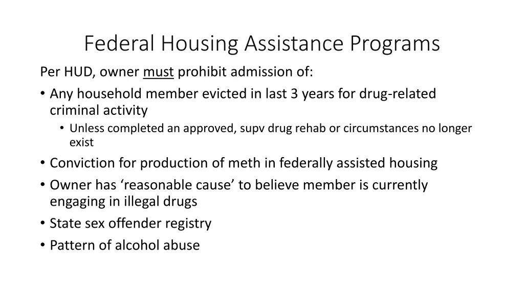 federal housing assistance programs