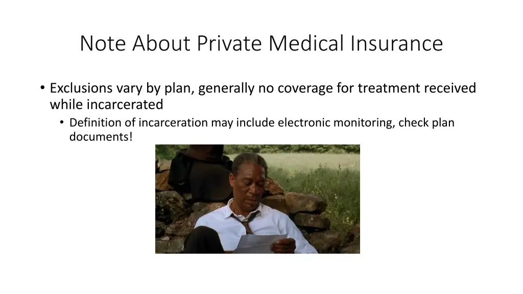 note about private medical insurance