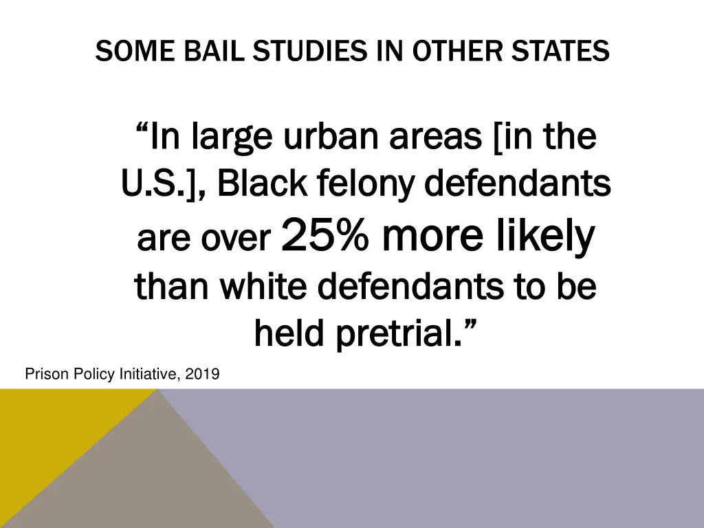 some bail studies in other states