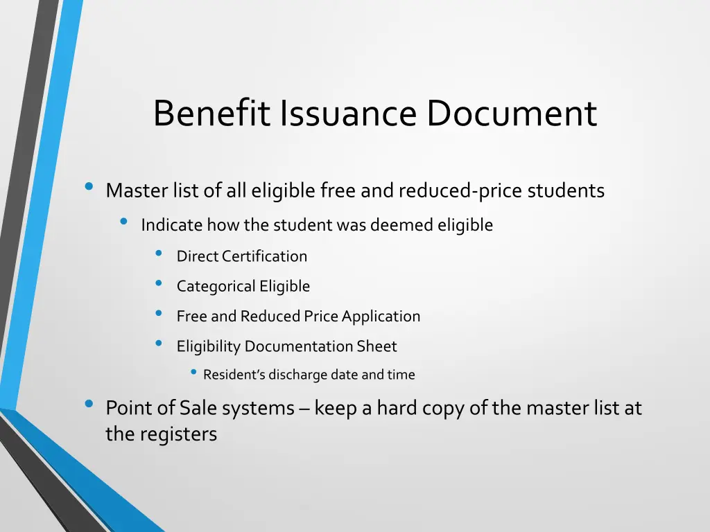 benefit issuance document