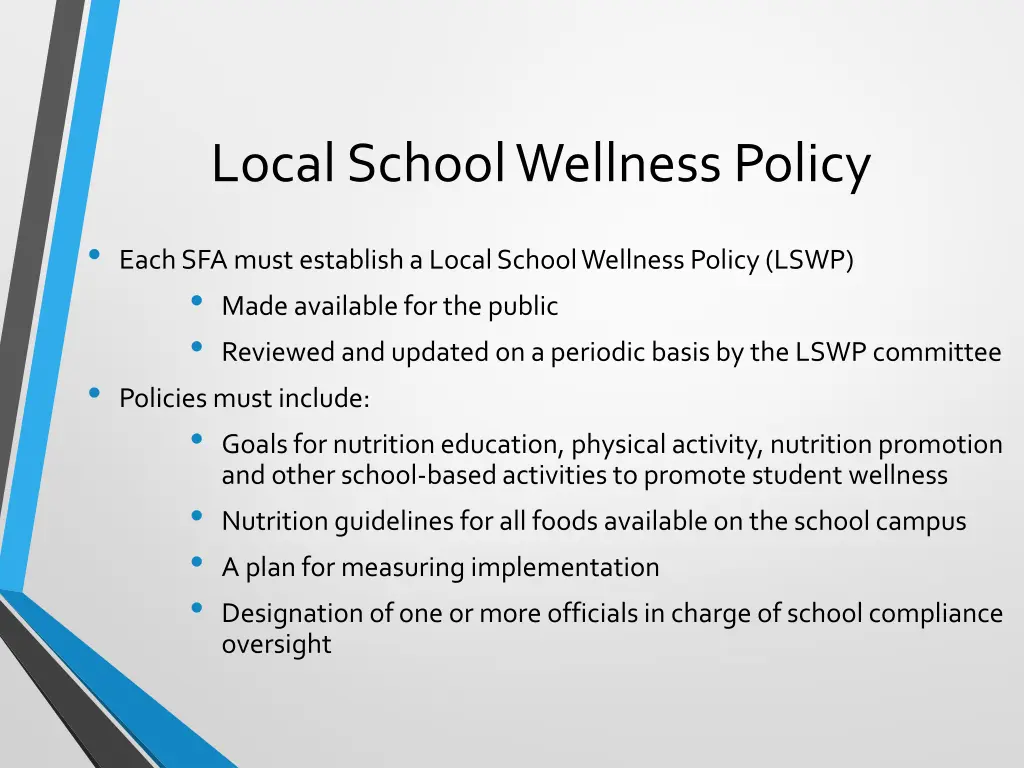 local school wellness policy