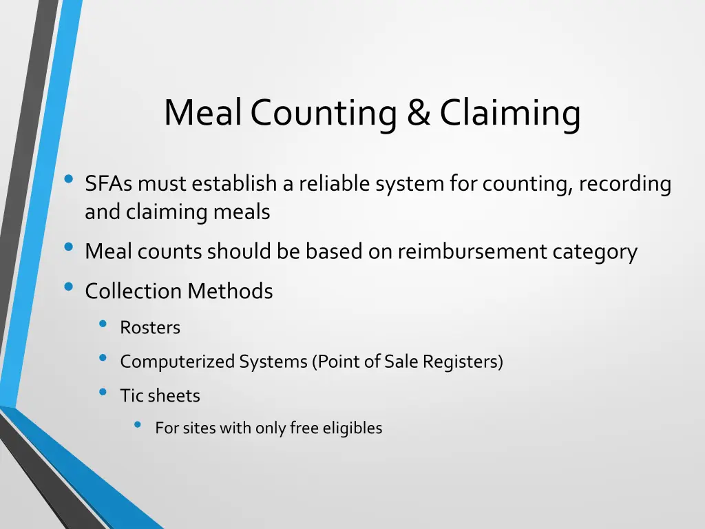 meal counting claiming