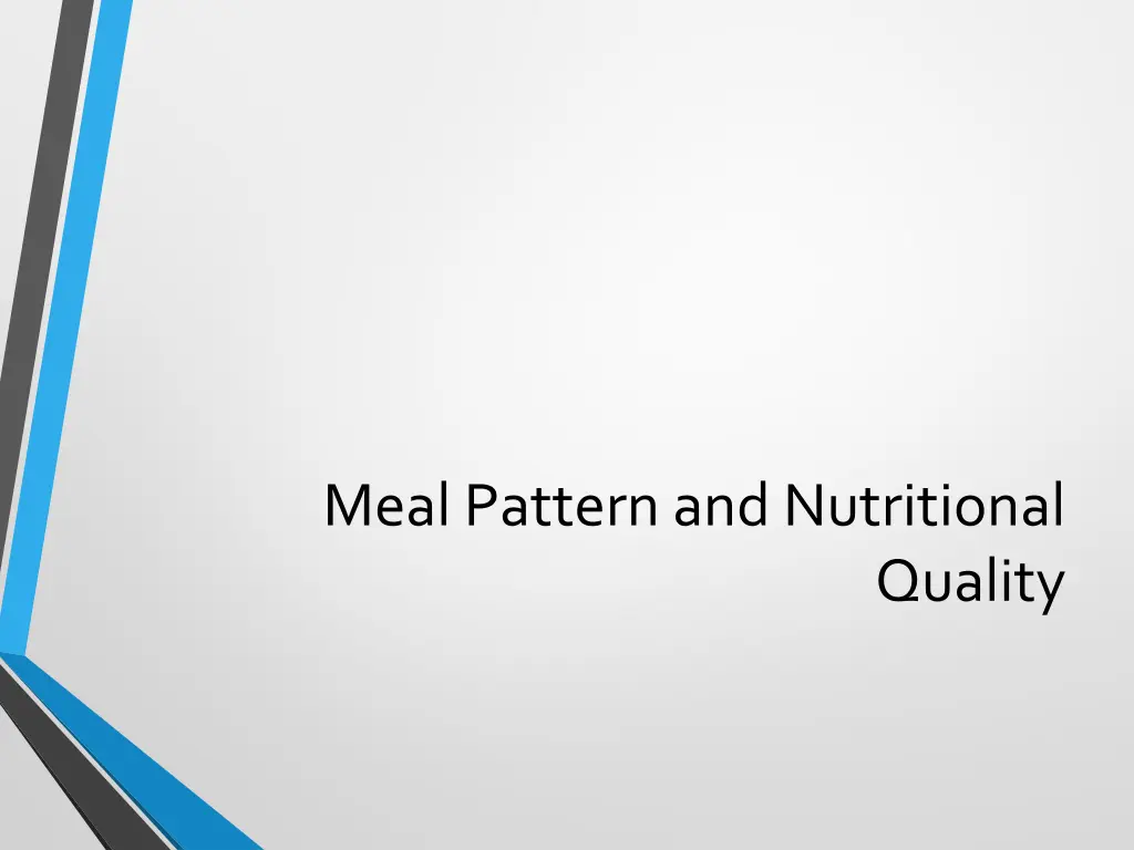 meal pattern and nutritional