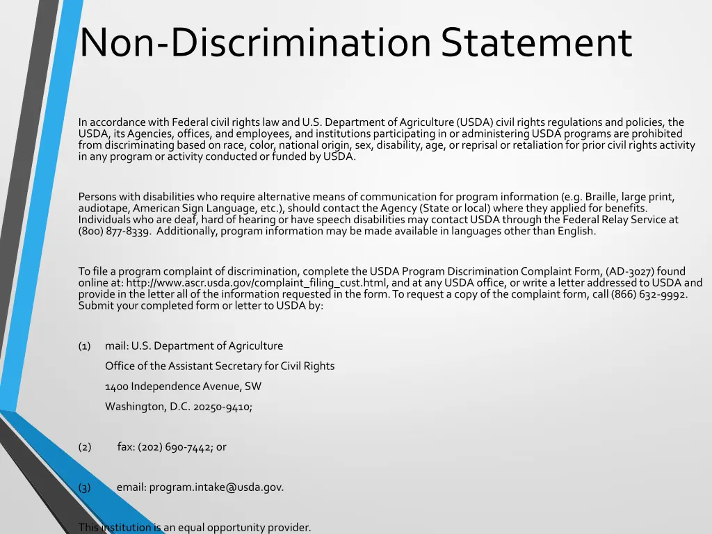 non discrimination statement 1